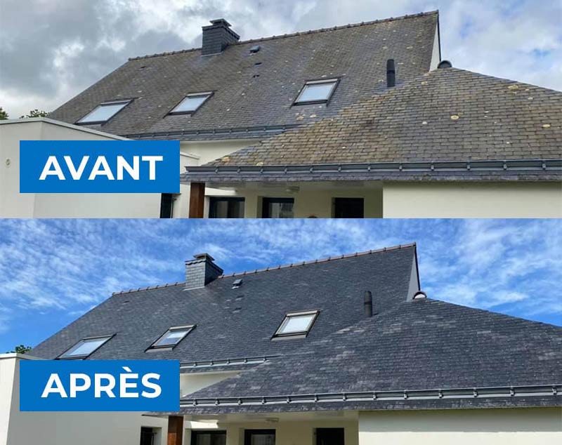 Nettoyage et démoussage toiture - TECHNIQUE PRO COUVERTURE : Artisan couvreur à Quimper et dans le Finistère sud (29) : Nettoyage, démoussage toiture, traitement anti mousse et application d’une peinture hydrofuge colorée pour toit sur Quimper … dans le Finistère sud (29)